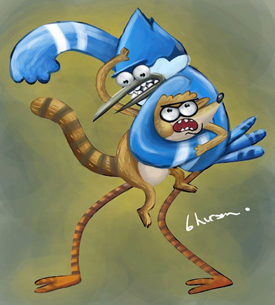 Regular Show Rigby Y Mordecai Illustration