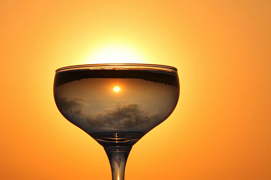 Nature’s Beauty inside the Champagne Glass