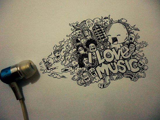 I LOVE MUSIC Doodle
