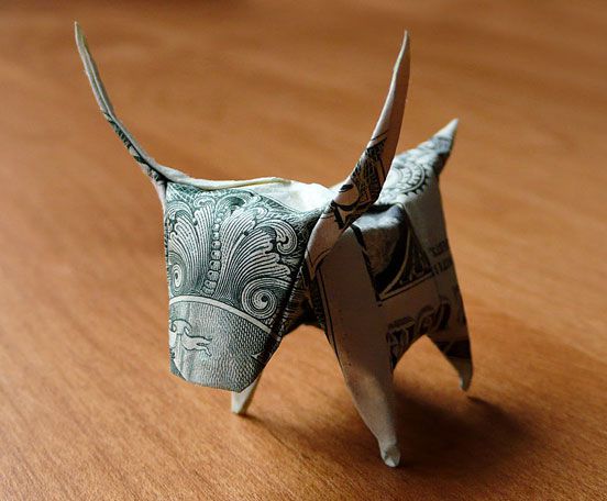 Dollar Origami Longhorn Steer