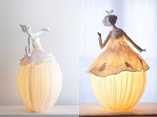 Apier-Mâché Lamp Sculptures